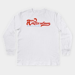 Amsterdam Script GPS Kids Long Sleeve T-Shirt